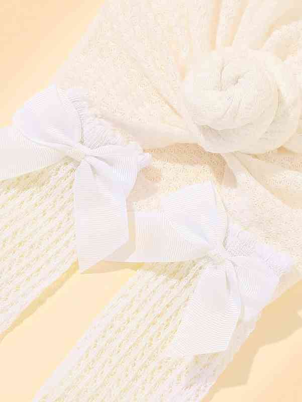Baby Bow Decor Socks & Head Wrap SHE02
