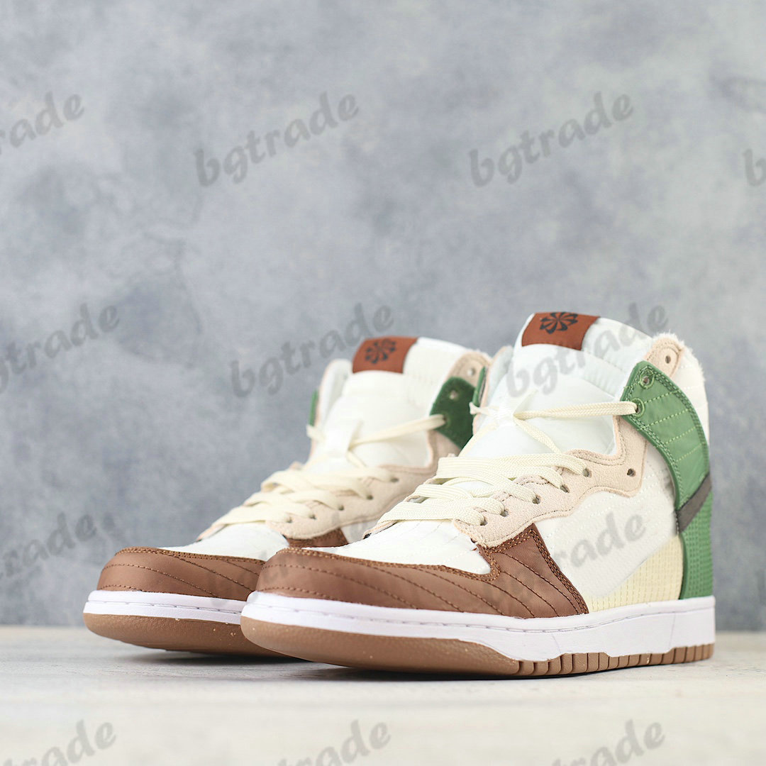 

SB WMNS Dunky High LX NN Toasty Designer Sports Shoes Oil Green Rattan Sail Mix Recycled Fabrics Trainer Sneakers