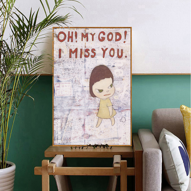 Yoshitomo Nara Canvas Art Cartoon Girl Japan Style Wall Poster Print Wall Pictures For Baby Kids Room Modern Cute Art