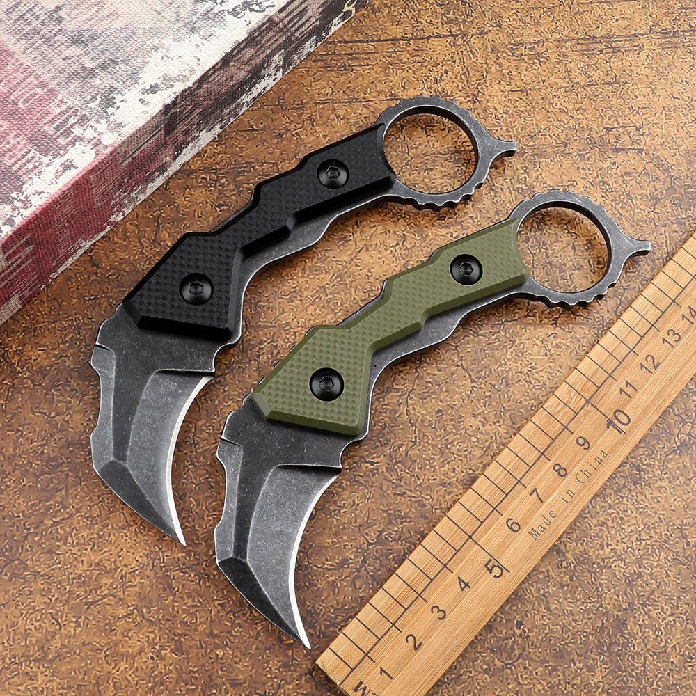 Karambit D2 fixed blade G10 sharp handle camping hunting self-defense tactics outdoor C1695 multifunctional EDC tool claw knife
Karambit D2 fixed blade G10 sharp handle camping hunting self-defense tactics outdoor C1695 multifunctional EDC tool claw knife