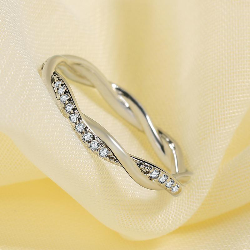 Wedding Rings Engagement Dainty Ring For Women Thin Temperament Winding Silver Color Zircon Fashion Gift Jewelry, Slivery;golden
Wedding Rings Engagement Dainty Ring For Women Thin Temperament Winding Silver Color Zircon Fashion Gift Jewelry, Slivery;golden