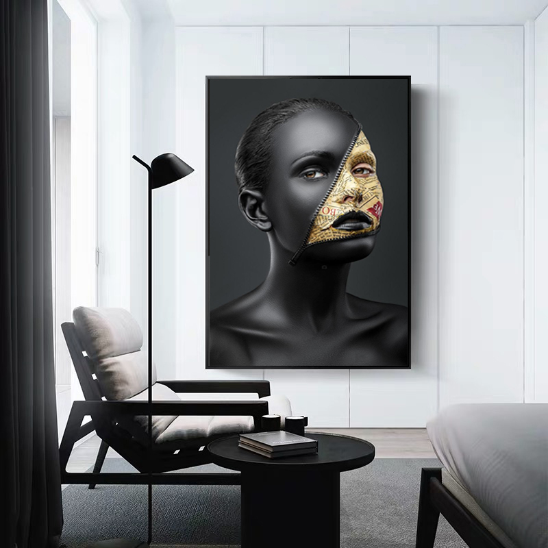 Modern Sexy Woman Dark Skins Canvas Painting Home Decoration Art Poster Wall Pictures For Living Room Girl Prints