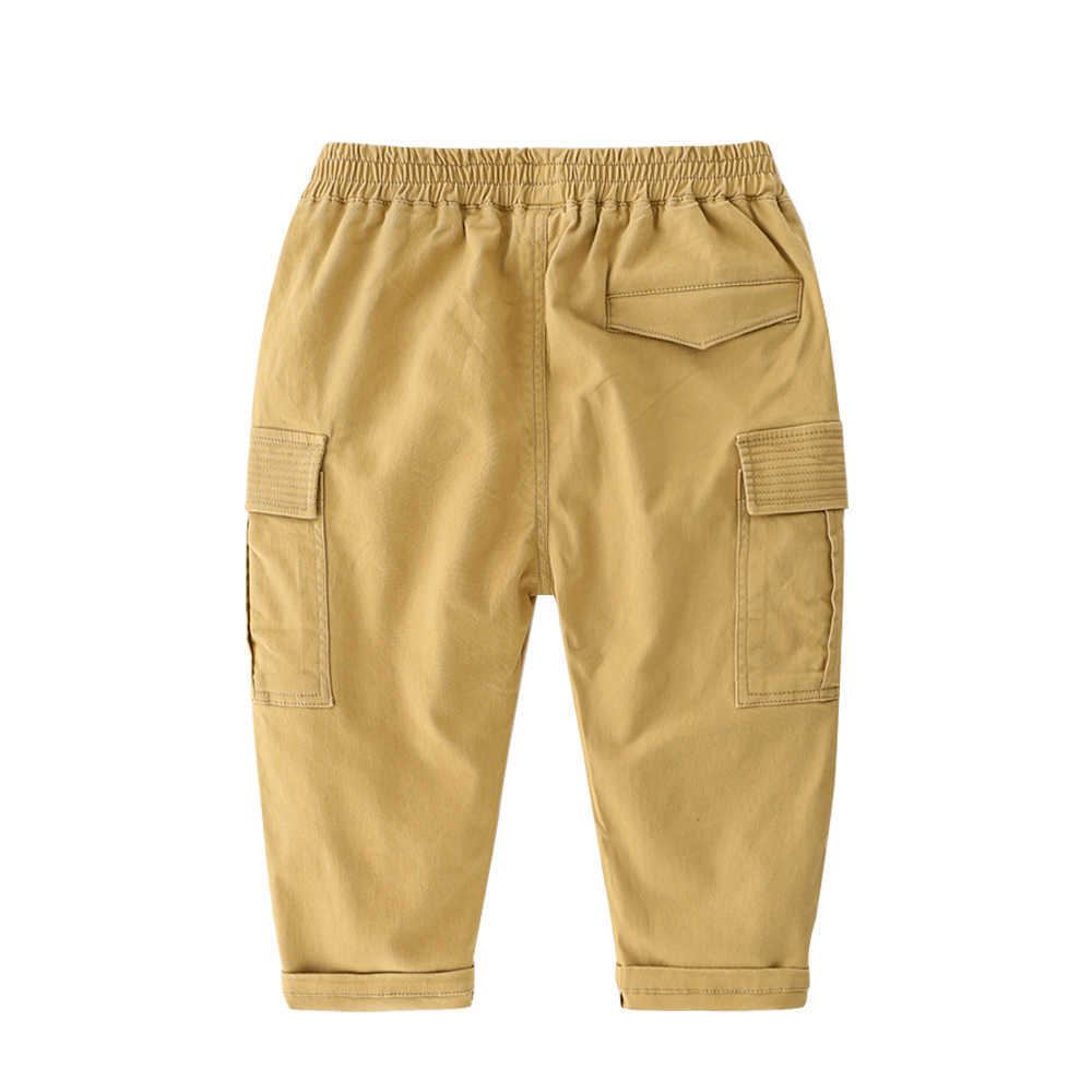 Mudkingdom Toddler Boys Cargo Long-Pants Fashion Solid Elastic-Waist Autumn 210615
