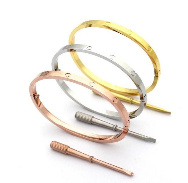 Titanium Steel Love Rose Gold Screw Bangle Bracelet with Screwdriver for wome 4mm narrow style
Titanium Steel Love Rose Gold Screw Bangle Bracelet with Screwdriver for wome 4mm narrow style
