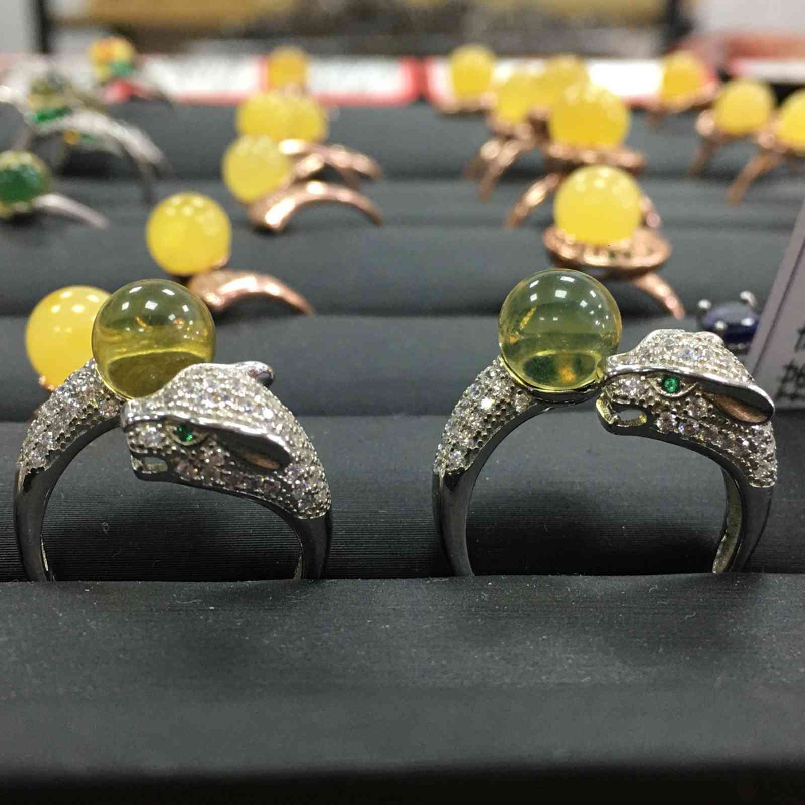 Mexico Lanpo Ring 925 Sterling Silver Leopard Head Women's 3a Water Purification Graduation Amber Children Live Women