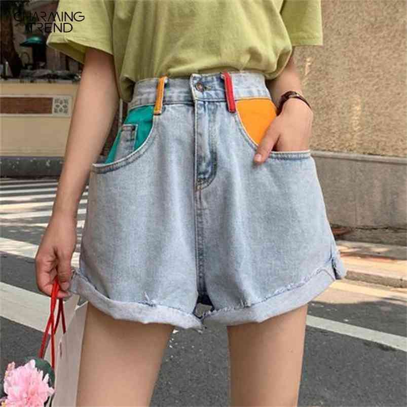 Summer Color Short Short Pant Splice Flavor Retro Ladies Jean Ragged Side Wide Leg Trend Denim 210624, Light blue
Summer Color Short Short Pant Splice Flavor Retro Ladies Jean Ragged Side Wide Leg Trend Denim 210624, Light blue
