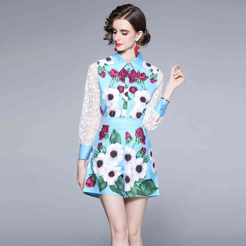 spring suit women's summer small shirt shorts fashion women two-piece 210525, Sky blue
spring suit women's summer small shirt shorts fashion women two-piece 210525, Sky blue