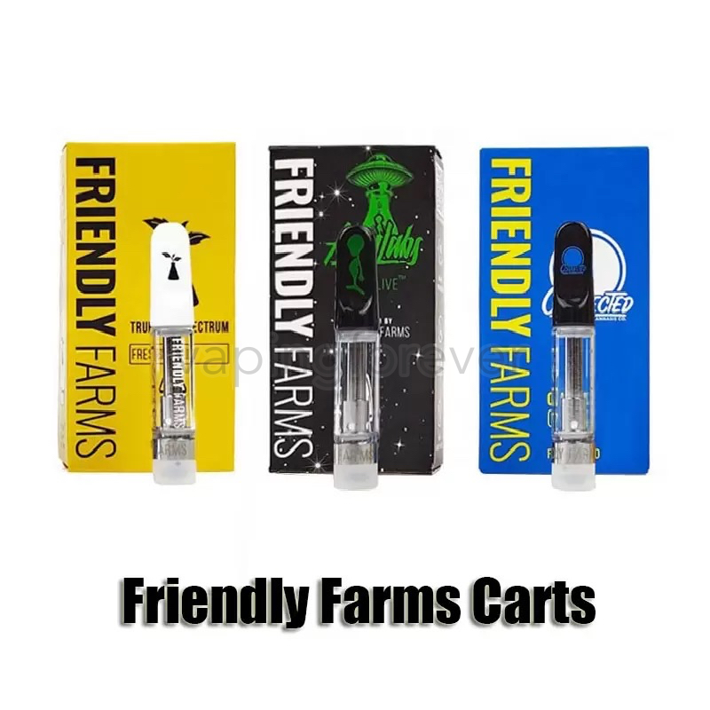 NEW Packaging Friendly Farms Vape Cartridge Atomizer 0.8ML 1.0ML Pyrex Glass Tank Ceramic Coil Thick Oil Carts Krt Moxie Cali
NEW Packaging Friendly Farms Vape Cartridge Atomizer 0.8ML 1.0ML Pyrex Glass Tank Ceramic Coil Thick Oil Carts Krt Moxie Cali