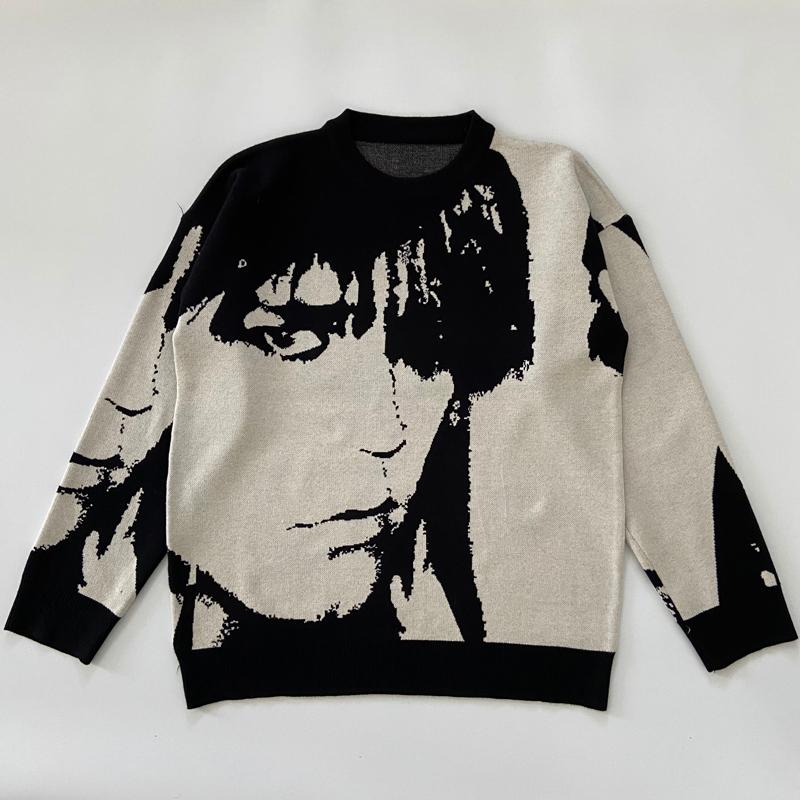 Men's Sweaters Men Streetwear Sweater Vintage Japanese Style Anime Portrait Print Knitted 2021 Autumn Cotton Pullover Women Top, White;black
Men's Sweaters Men Streetwear Sweater Vintage Japanese Style Anime Portrait Print Knitted 2021 Autumn Cotton Pullover Women Top, White;black