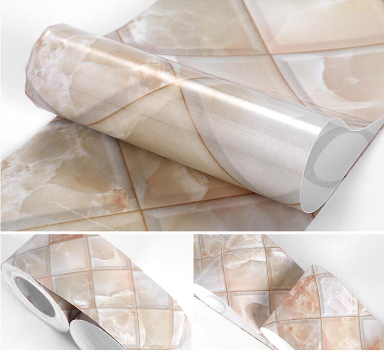 wall stickers waterproof self-adhesive PVC skirting waist line marble pattern wood grain tile door frame wallpaper