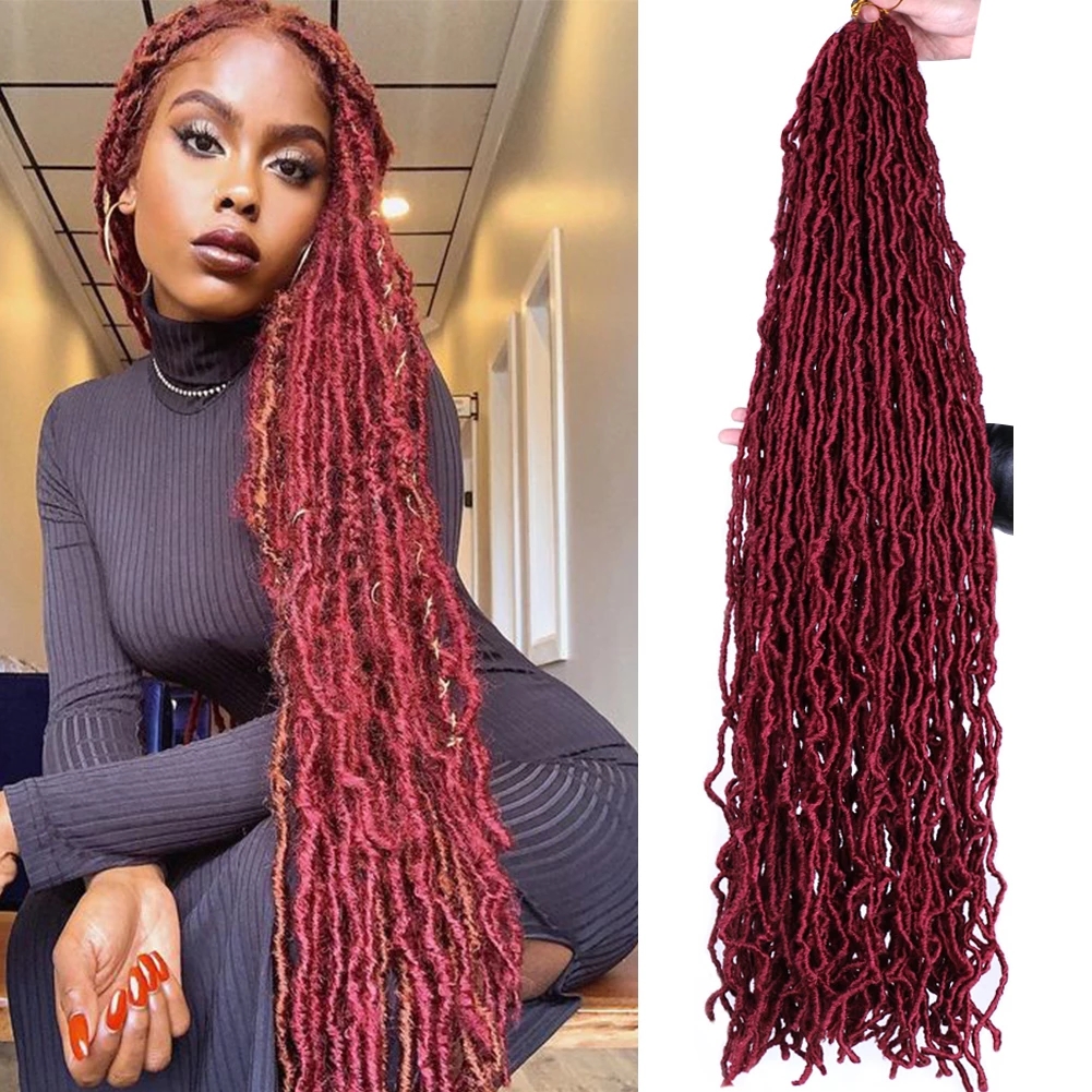 18/24 Inch Wavy Nu Faux Locs Crochet Hair Long Soft Locs Crochet Braids Ombre Curly Dreadlock Braiding Hair Extensions for Women, T30#
18/24 Inch Wavy Nu Faux Locs Crochet Hair Long Soft Locs Crochet Braids Ombre Curly Dreadlock Braiding Hair Extensions for Women, T30#