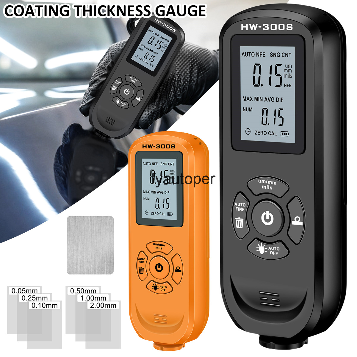 Digital Backlight LCD Film Thickness Meter Car Paint Tester Coating Gauge HW-300S Measuring Tool Accessories
Digital Backlight LCD Film Thickness Meter Car Paint Tester Coating Gauge HW-300S Measuring Tool Accessories