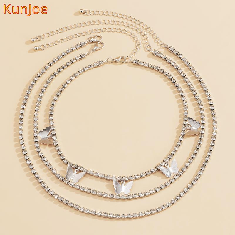 Chokers KunJoe 3PCS Shiny Rhinestone Butterfly Pendant Necklaces For Women 2021 Trendy Party Birthday Jewelry Tennis Chain Present Gifts, Golden;silver
Chokers KunJoe 3PCS Shiny Rhinestone Butterfly Pendant Necklaces For Women 2021 Trendy Party Birthday Jewelry Tennis Chain Present Gifts, Golden;silver