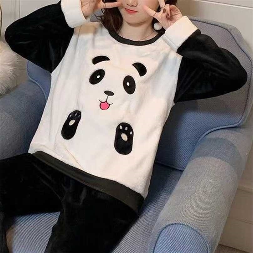 Autumn Winter Warm Flannel Women Pyjamas Set Thick Velvet Home Coral Long Sleeve Cartoon Sleepwear Pajama Nightwear 211109, Pink2
Autumn Winter Warm Flannel Women Pyjamas Set Thick Velvet Home Coral Long Sleeve Cartoon Sleepwear Pajama Nightwear 211109, Pink2