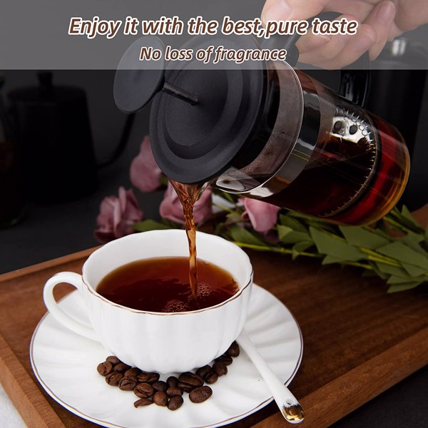 Bar Products Mini French Press Coffee Maker 12 oz , Small 350 ml, Camping , Heat Cold Coffee Brewer with Spoon and Brush (Classic Style)