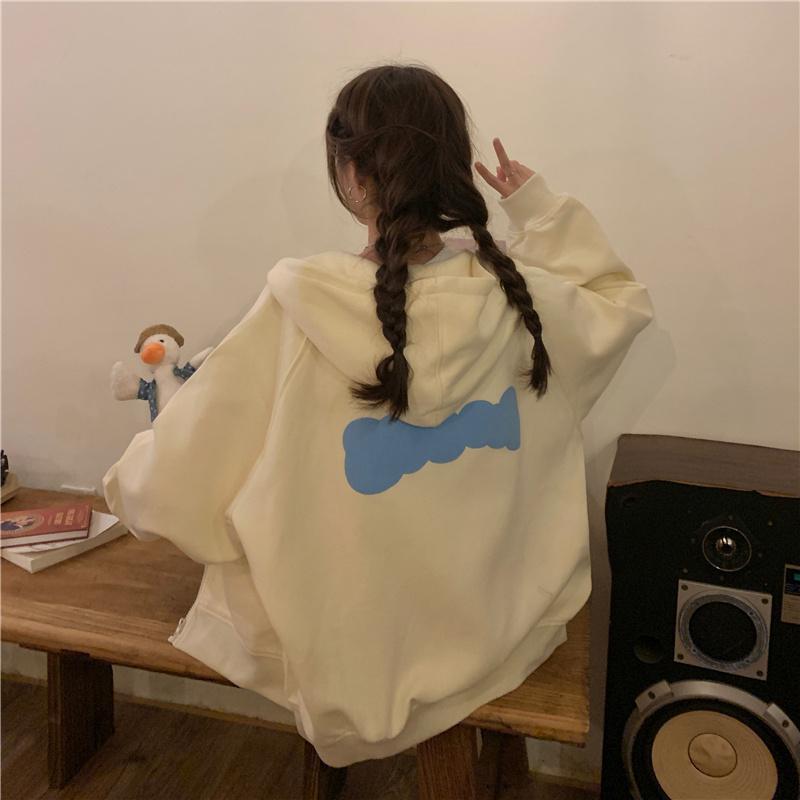 Women's Sweaters Real Po Of Autumn Clothing Korean Style Trendy Super Hooded, Blue