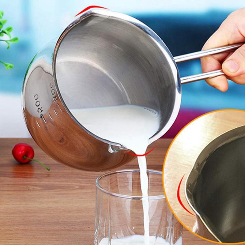 Milk Heating Pot Stainless Steel Sauce Pan Cheese Baking With Handle Butter Melting For Home Kitchen Pans