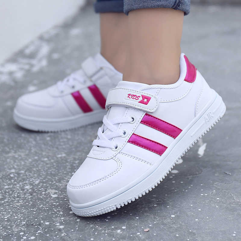 Boys Non-slip Fashion Sneakers Children Casual Shoes Boys Child Flats Kids Shoes Rubber Girls Students Unisex Walking Shoe White Y0809