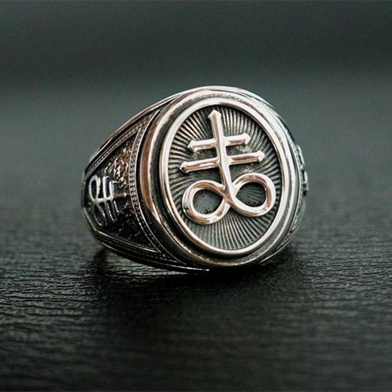 Cluster Rings EYHIMD Gothic Mens 316L Stainless Steel Cross Ring Of Satan Signet Men Male Bijoux Punk Biker Fashion Jewelry Gifts
Cluster Rings EYHIMD Gothic Mens 316L Stainless Steel Cross Ring Of Satan Signet Men Male Bijoux Punk Biker Fashion Jewelry Gifts