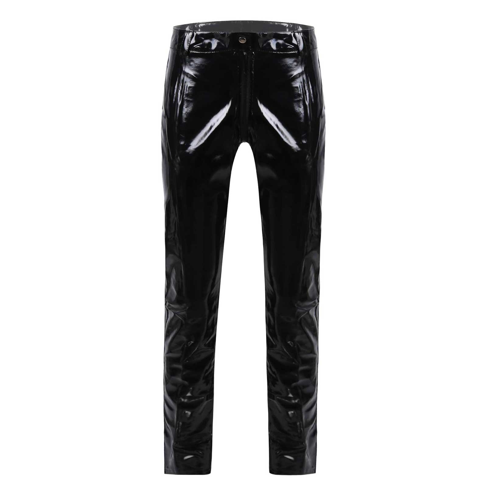 Mens Erotic Lingerie Crotchless Pants Zipper Nightclub Bar Stage Performance Sexy Costumes Patent Leather Wet Look Trousers, Black
Mens Erotic Lingerie Crotchless Pants Zipper Nightclub Bar Stage Performance Sexy Costumes Patent Leather Wet Look Trousers, Black