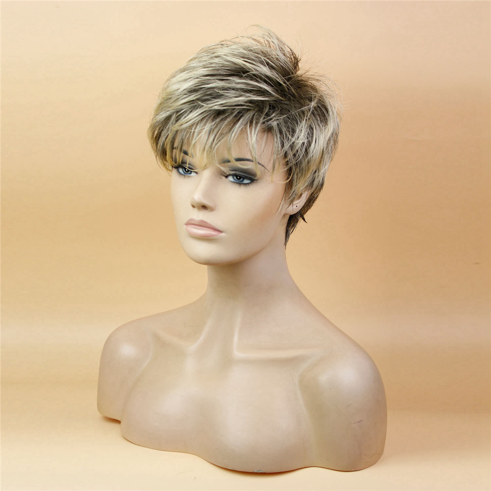Blonde Brown Pixie Cut Wig Ombre Shaggy Layered Cosplay Hair Wigs Natural Synthetic Short Straight Wig Side with Bangs for Women, Black
Blonde Brown Pixie Cut Wig Ombre Shaggy Layered Cosplay Hair Wigs Natural Synthetic Short Straight Wig Side with Bangs for Women, Black