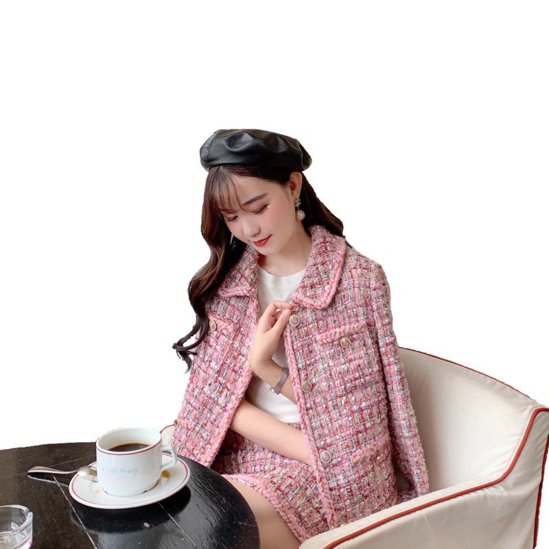 Autumn Pink Tweed Female Jackets For Women Suits Skirt Elegant Socialite ChanNel Style Suit Two-piece Set Chandal Mujer, Champagne suit
Autumn Pink Tweed Female Jackets For Women Suits Skirt Elegant Socialite ChanNel Style Suit Two-piece Set Chandal Mujer, Champagne suit
