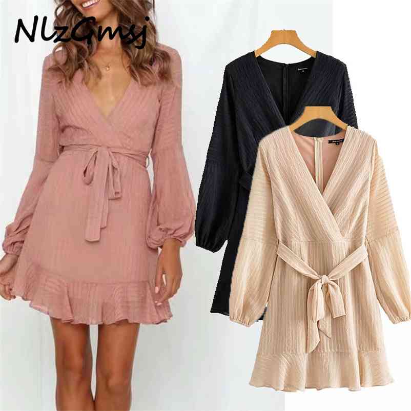 Dress Ruffles Short With Sashes Full Sleeve A Line Mini Clothing High Street Spring Summer 210628, As picture
Dress Ruffles Short With Sashes Full Sleeve A Line Mini Clothing High Street Spring Summer 210628, As picture