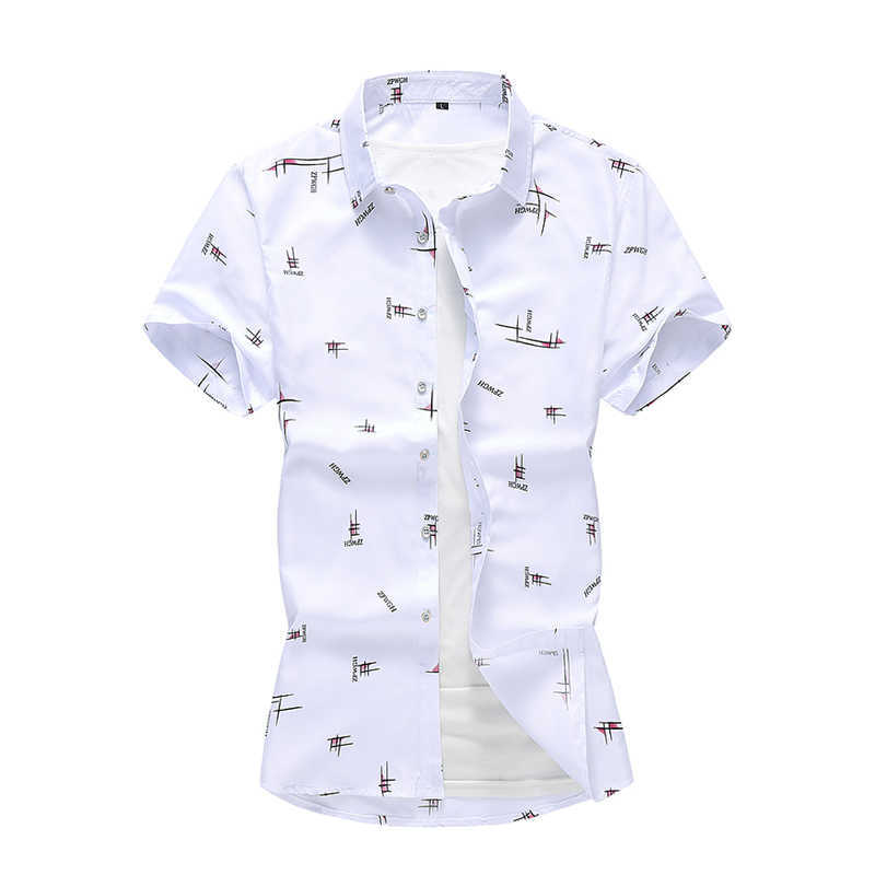 Summer Style Shirt Men Korea Fashion Clothes Men Short Sleeve Button Down Casual Shirt Camisa Masculina 5XL 6XL 7XL 210528