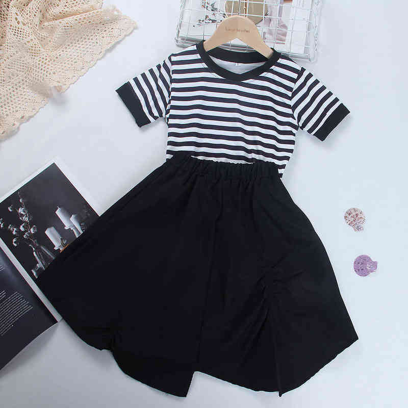 Bear Leader Teenagers Girl Clothing Set 2022 New Stripe T-Shirt Dress 2pcs Outfit Princess Sweet Party Costume Kids Casual Suit Y220310