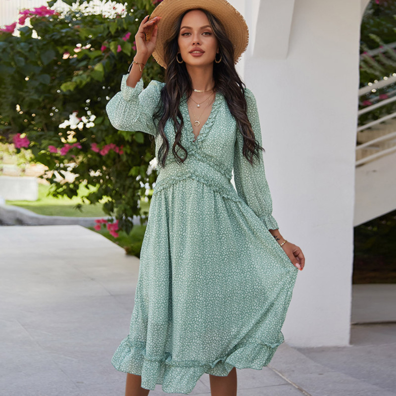 2021 Women Dresses Evening Party Wear Long Sleeve Sexy V-neck Beach Dress Loose Sundress Womens Clothes Floral Print Ruffl, Blue
2021 Women Dresses Evening Party Wear Long Sleeve Sexy V-neck Beach Dress Loose Sundress Womens Clothes Floral Print Ruffl, Blue