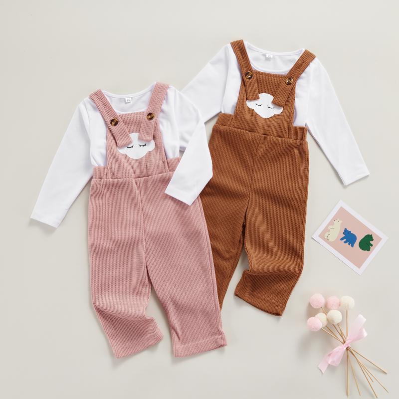 Clothing Sets Baby Girl Casual Clothes Set Solid Color Long Sleeve T-shirt + Cartoon Clouds Printed Suspender Pant Overall Outfits, White
Clothing Sets Baby Girl Casual Clothes Set Solid Color Long Sleeve T-shirt + Cartoon Clouds Printed Suspender Pant Overall Outfits, White