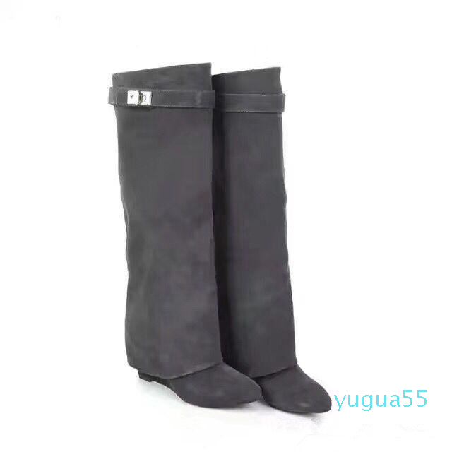 Knee Boots 100% cowhide High heel boots luxury woman High shoes Designer Ladies shoes zipper Leather Fashion Bare boots Large 0452, Black 
Knee Boots 100% cowhide High heel boots luxury woman High shoes Designer Ladies shoes zipper Leather Fashion Bare boots Large 0452, Black