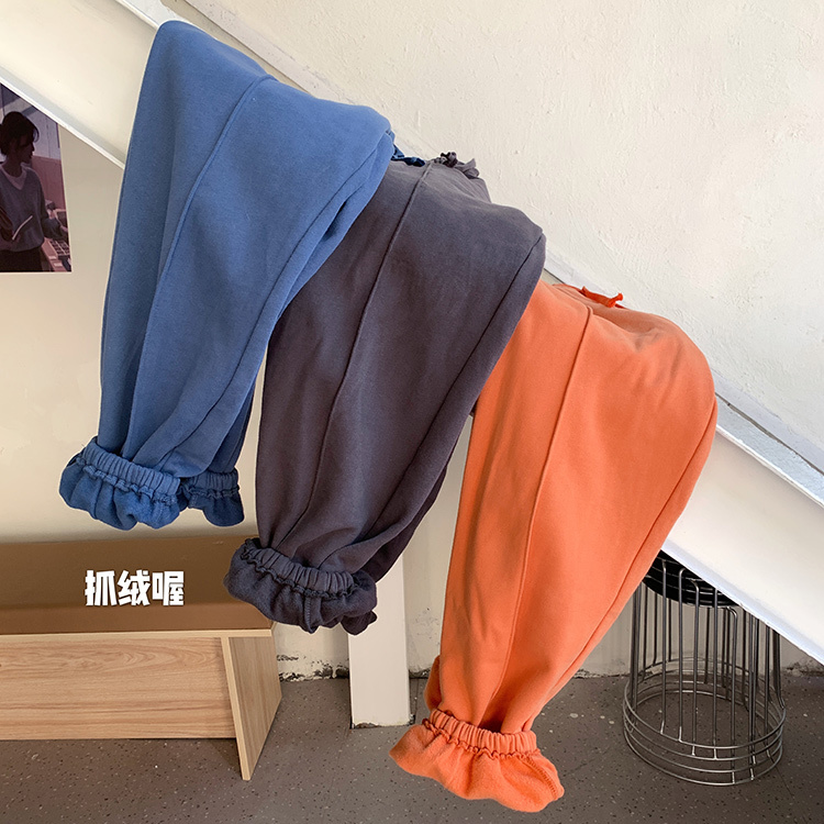 Nomikuma Fleece Sweatpants Causal Lace Up Stretch High Waist Long Trousers Autumn Winter New Women Harem Pants 6D297 210427