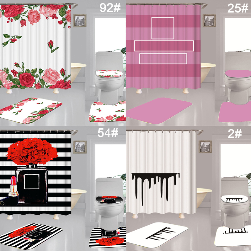 Casual Floral Printed Shower Curtains Water Absorbent Floor Mat Non Slip Designer Toilet Seat Cushion Curtain Home Bathroom Decor 4 Piece Set
Casual Floral Printed Shower Curtains Water Absorbent Floor Mat Non Slip Designer Toilet Seat Cushion Curtain Home Bathroom Decor 4 Piece Set
