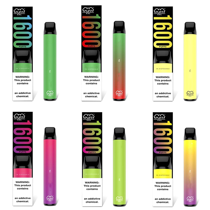 fashion vapor Puff XXL e cigarette Men Women Disposable Vape Pen 1600 Puffs Bars 1000mAh Cartridge mix color
fashion vapor Puff XXL e cigarette Men Women Disposable Vape Pen 1600 Puffs Bars 1000mAh Cartridge mix color