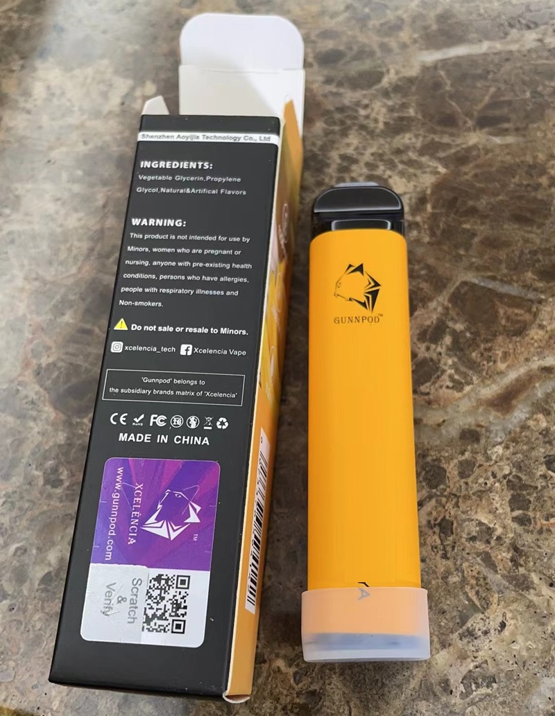 100% Original Gunnpod Disposable electronic cigarette 1250mAh Battery 2000Puffs with vp logo Vaporizer 8.0ml 24 Colors Available vape pen Retail
100% Original Gunnpod Disposable electronic cigarette 1250mAh Battery 2000Puffs with vp logo Vaporizer 8.0ml 24 Colors Available vape pen Retail