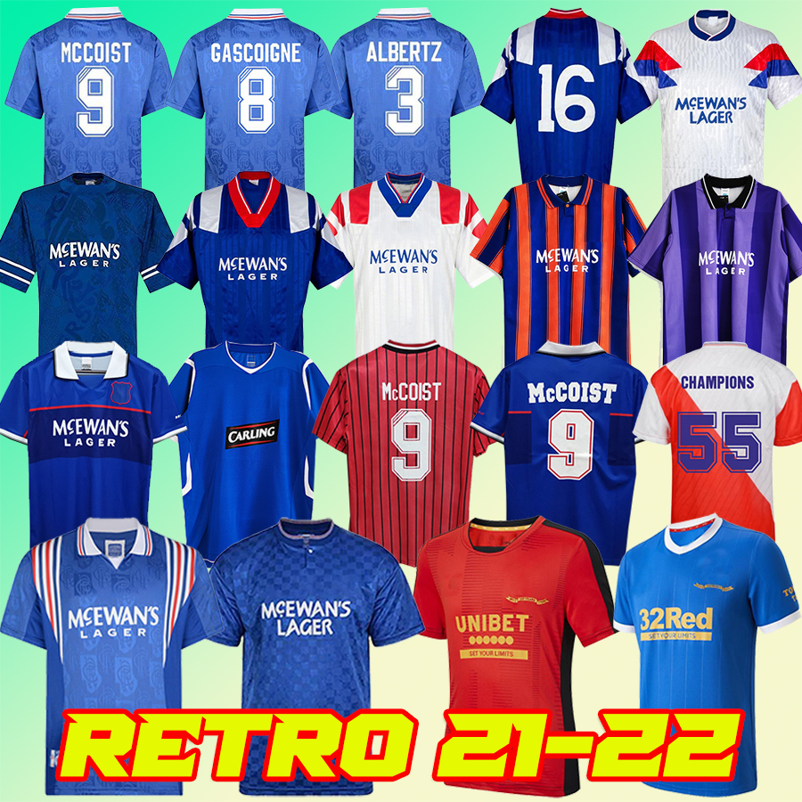 Retro 21 22 Glasgow Rangers FC 150th Anniversary Soccer Jerseys 2021 2022 CHAMPIONS Football Shirt GASCOIGNE 87 90 92 94 96 97 99 01 KENT LAUDRUP MCCOIST Uniforms, Rangers 21 22 home
Retro 21 22 Glasgow Rangers FC 150th Anniversary Soccer Jerseys 2021 2022 CHAMPIONS Football Shirt GASCOIGNE 87 90 92 94 96 97 99 01 KENT LAUDRUP MCCOIST Uniforms, Rangers 21 22 home