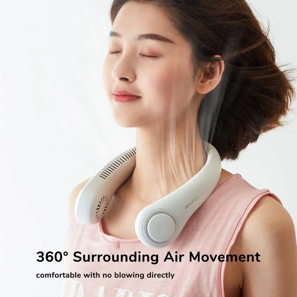 Portable Mini Bladeless Fan Neck Cooler 2400mAh USB Rechargeable Mute Sports Fans for Home Outdoor Ventilador Portatil Abanicos