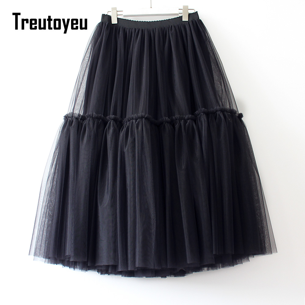 Treutoyeu Design Luxury Pleated Tulle Skirt Black Grey Soft Mesh High Waist Maxi Long Skirts Womens Faldas Mujer Moda 2021 Jupe
Treutoyeu Design Luxury Pleated Tulle Skirt Black Grey Soft Mesh High Waist Maxi Long Skirts Womens Faldas Mujer Moda 2021 Jupe