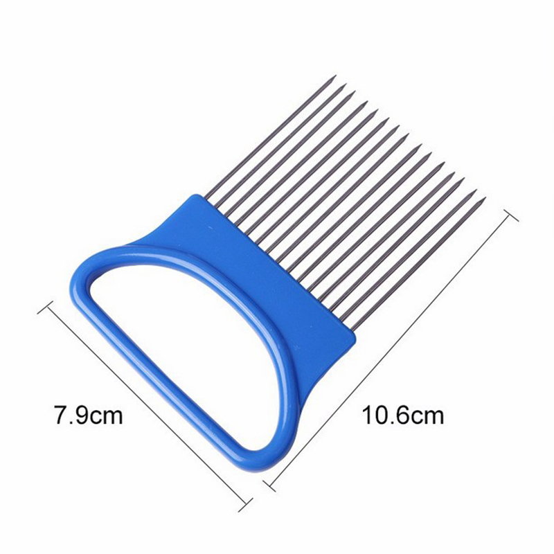 1PC Stainless Steel Onion Fork Onion Needle Vegetables Fruit Slicer Tomato Cutter Cutting Safe Aid Holder Kitchen Gadgets