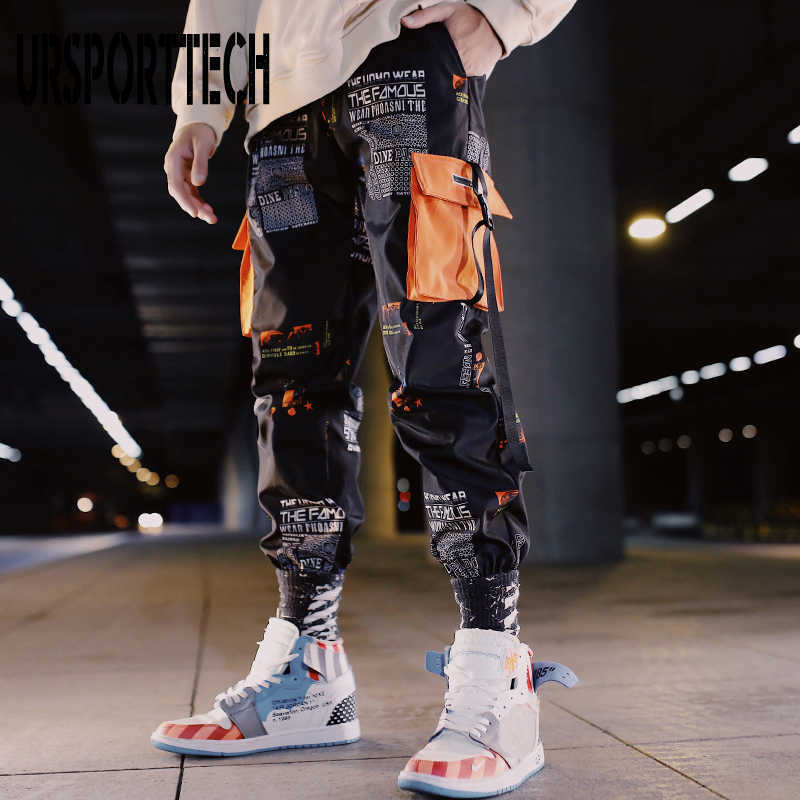 Streetwear Cargo Pants Men Print Multi-pocket Harem Pants Hip Hop Trousers Sweatpants Hombre Man Casual Fashion Joggers Pants 210528