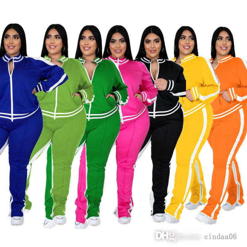 Women Plus Size Tracksuits Designer Two Piece Pants Set Clothing Fashion Stripe Long Sleeve Coat Trousers Outfits Ladies Casual Sportswear, Orange
Women Plus Size Tracksuits Designer Two Piece Pants Set Clothing Fashion Stripe Long Sleeve Coat Trousers Outfits Ladies Casual Sportswear, Orange