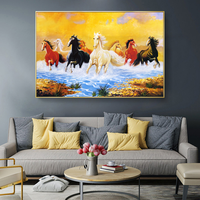 Running Horse Posters Canvas Pictures Wall Painting For Living Room Animal Modern Home Decor Oil Horses Painting