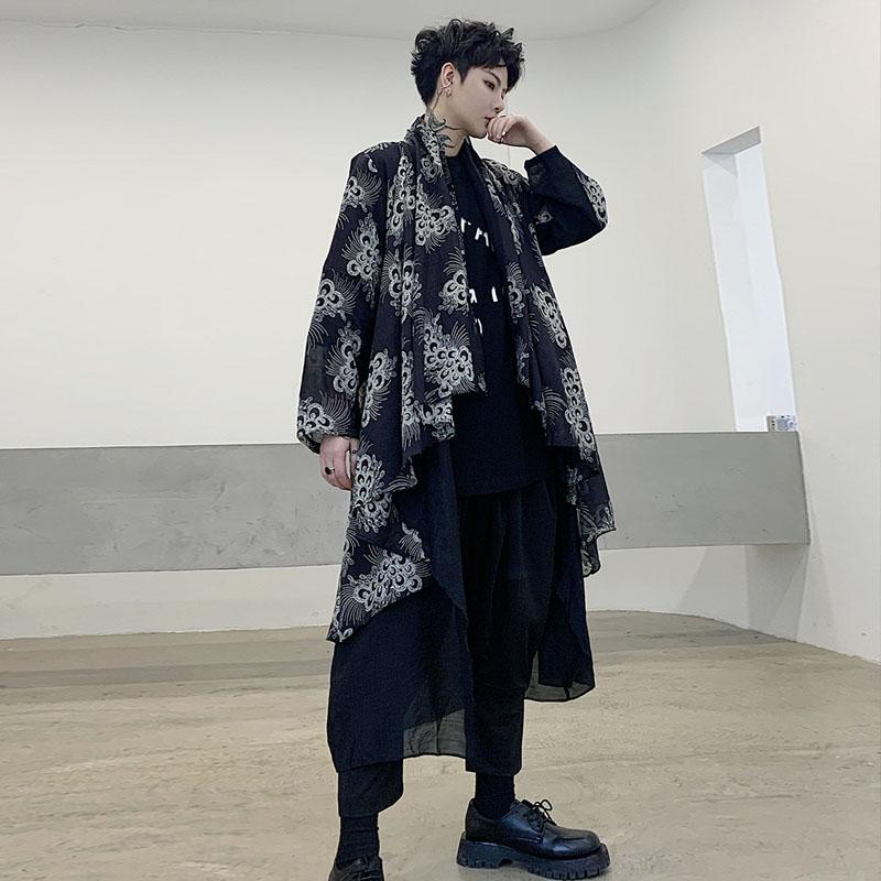 Men's Trench Coats Double Layer Splice Loose Casual Long Cardigan Thin Coat Male Streetwear Punk Gothic Sun Protection Cloak Jacket, D591
Men's Trench Coats Double Layer Splice Loose Casual Long Cardigan Thin Coat Male Streetwear Punk Gothic Sun Protection Cloak Jacket, D591