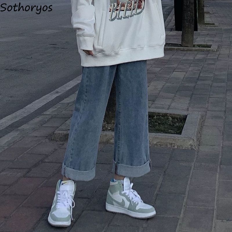 Women Jeans Vintage Wide Leg Female Trousers Casual Loose All-match Chic Classic Solid Trendy Soft Roll Up Hem Korean Style New, 8172-black
Women Jeans Vintage Wide Leg Female Trousers Casual Loose All-match Chic Classic Solid Trendy Soft Roll Up Hem Korean Style New, 8172-black