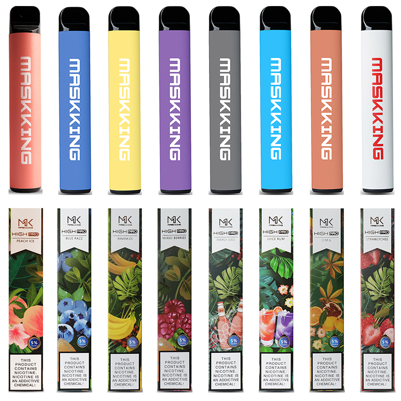 Disposable Vape Maskking High Pro Disposables E Cigarettes Puffs 600mAh 3.5ml Cartridges Vapor Vapes pen mix flavors wholesale price
Disposable Vape Maskking High Pro Disposables E Cigarettes Puffs 600mAh 3.5ml Cartridges Vapor Vapes pen mix flavors wholesale price