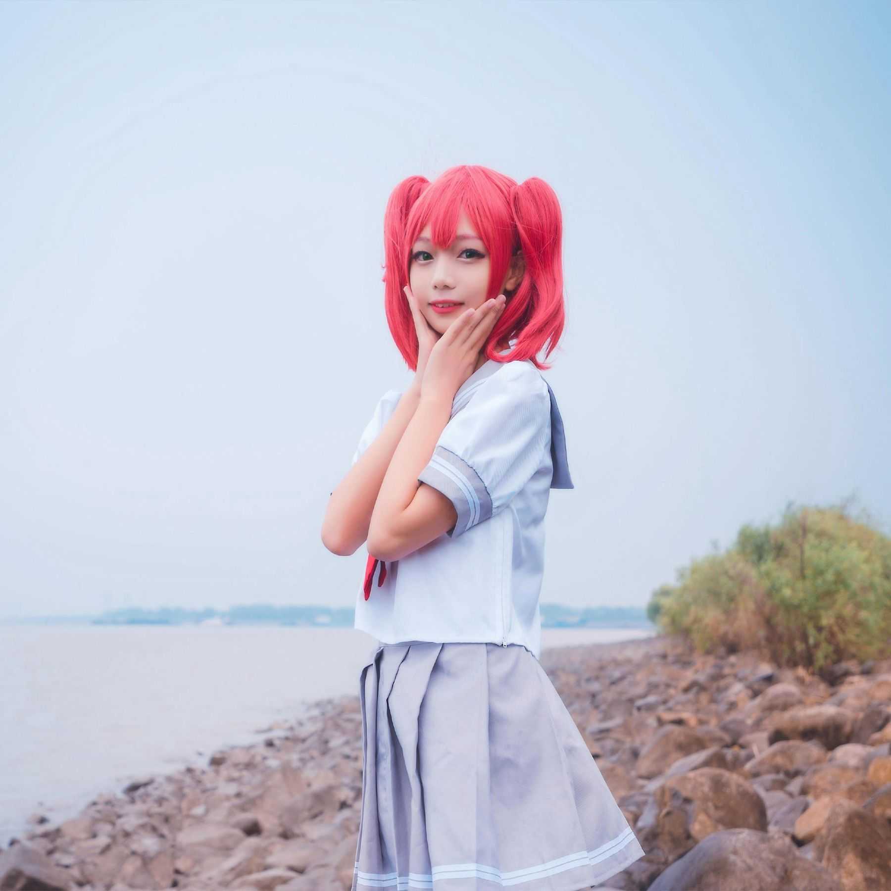 Japanese Anime Love Live Sunshine Cosplay Costume Takami Chika Girls Sailor Uniforms Aqours School Y0913