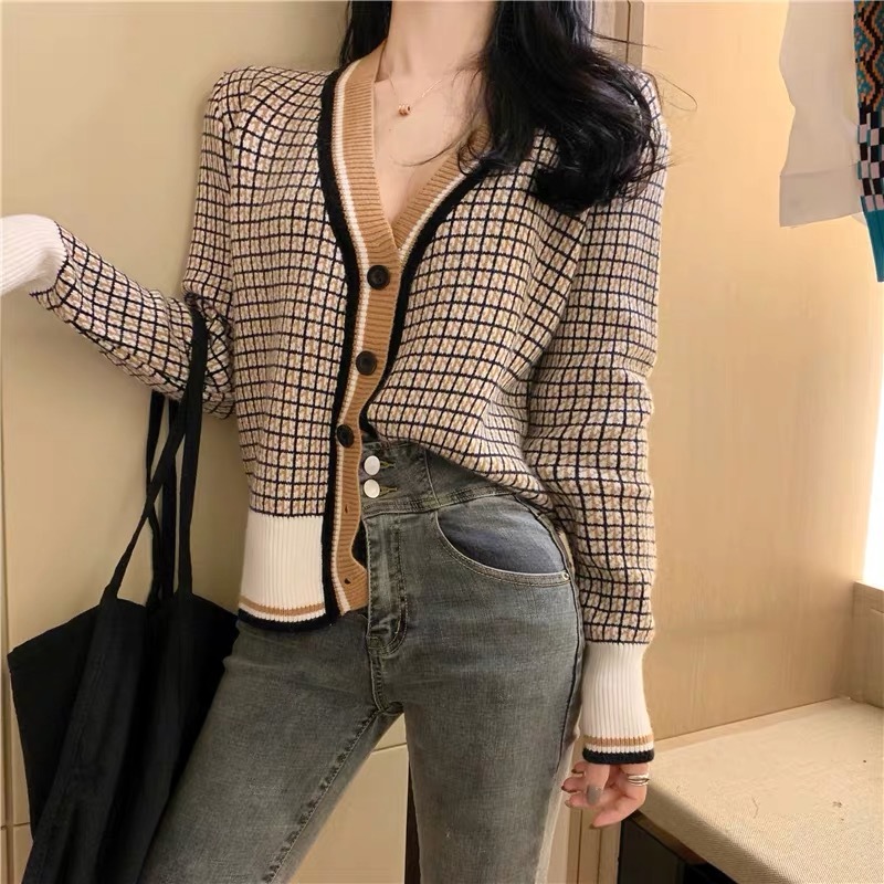 Cardigan Celebrity Style Sweater Women's Long-Sleeve Pattern Short Loose-Fit Students Coat Sweater 210421