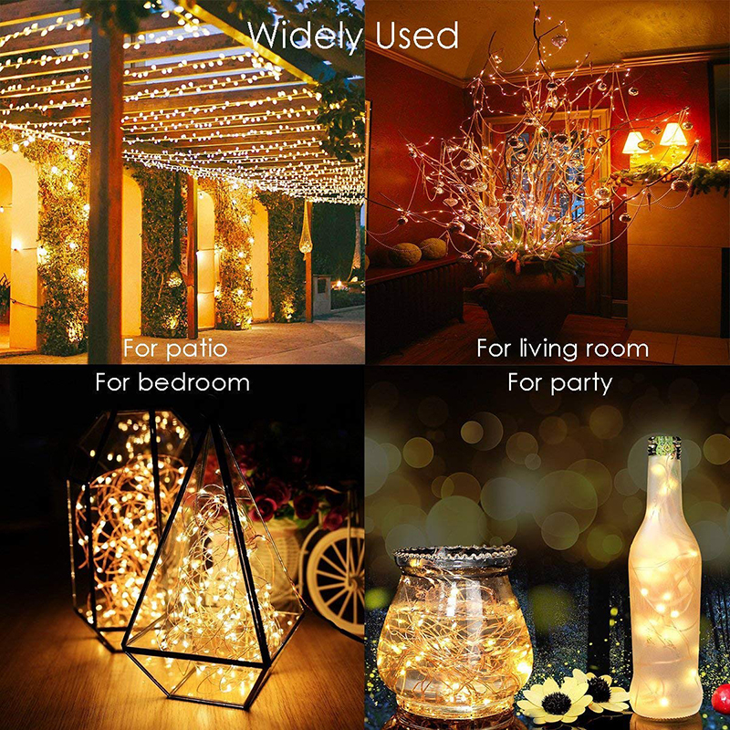 LED Strings Light 2M 5M 10M USB AA Battery Holiday Lighting Copper String Lights 8 Modes Remote Control Christmas waterproof Garland Party Wedding Dec