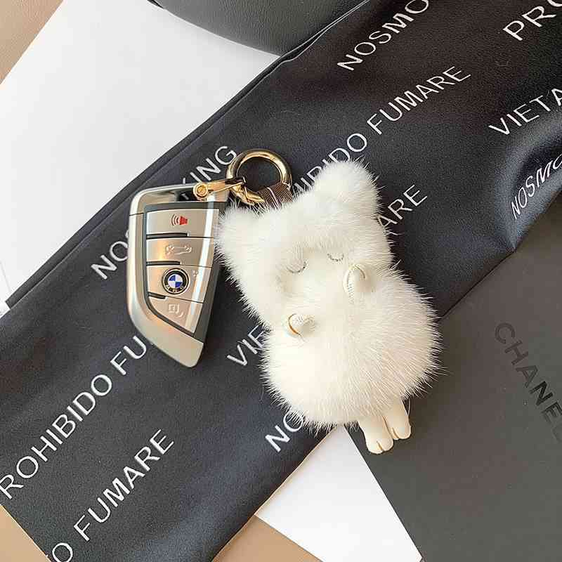 Cute Fun Lamb Plush Doll Bag Pendant Female Car Key Chain